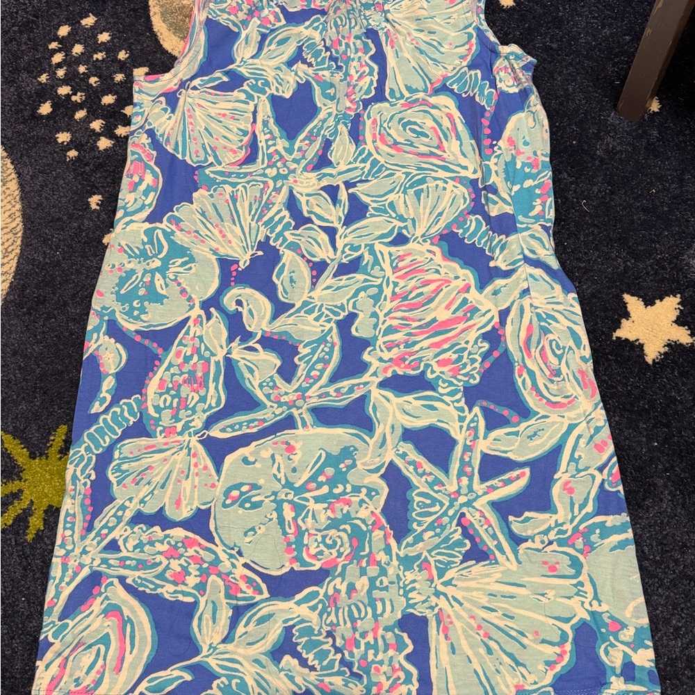 Lilly Pulitzer girls kids Mini Essie Dress in Indigo Sea Dreamin New 12-14